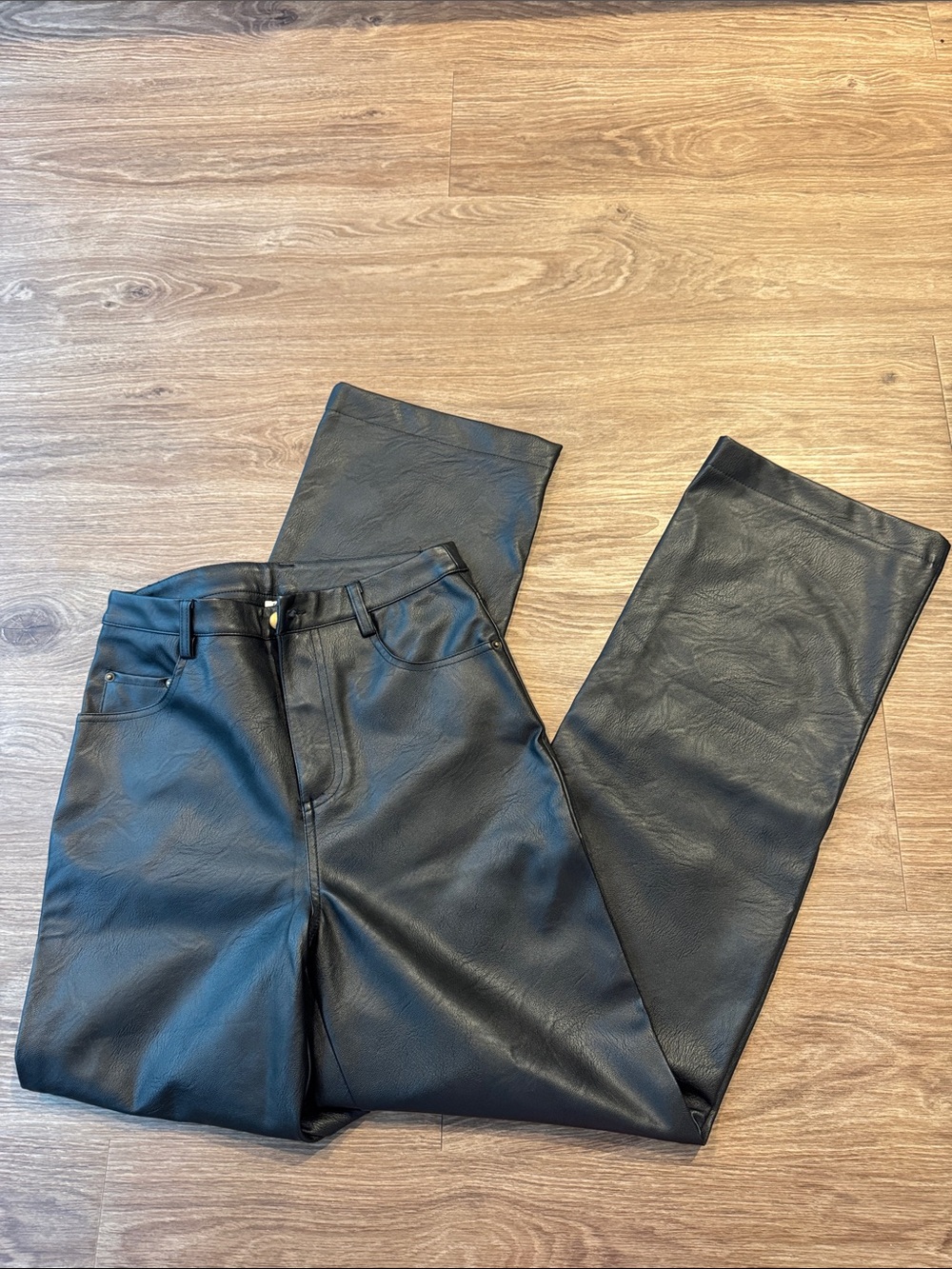 Cotton On Black Faux Leather Women's Jeans (4)